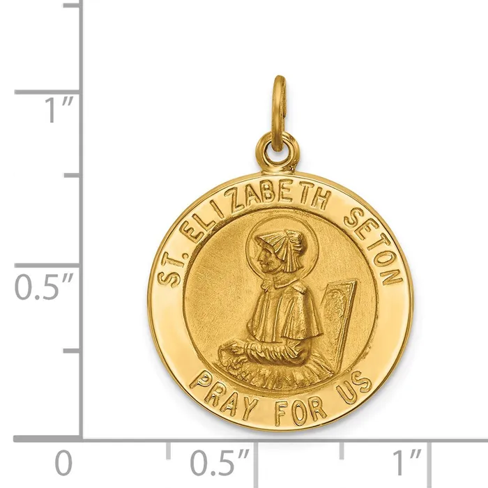 PreStyled Sets 14k Yellow Gold Saint Elizabeth Seton Medal Pendant Goldia
