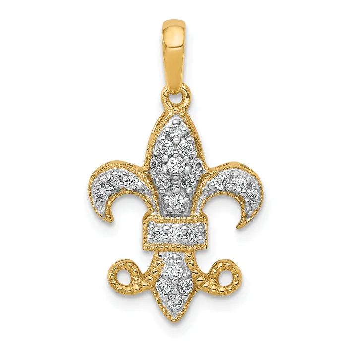 PreStyled Sets Goldia 14k Yellow Gold 15 Ct Lab Grown Diamond VSSI G Fleur De Lis Pendant PreStyled Sets Goldia 14k Yellow Gold 15 Ct Lab Grown Diamond VSSI G Fleur De Lis Pendant
