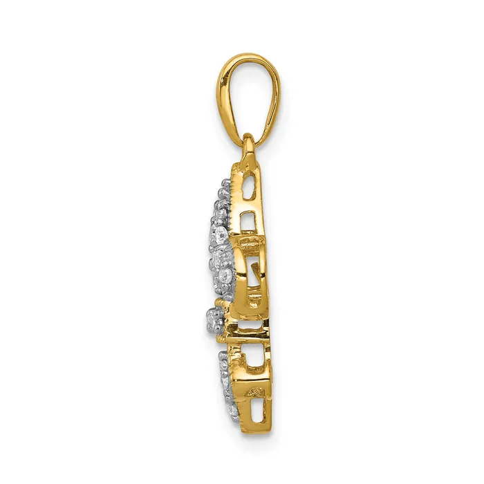 PreStyled Sets Goldia 14k Yellow Gold 15 Ct Lab Grown Diamond VSSI G Fleur De Lis Pendant