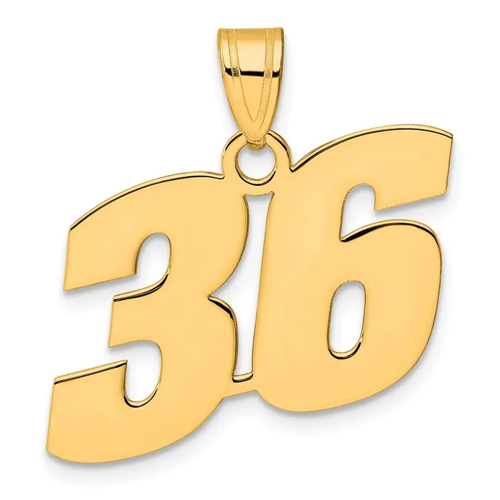 PreStyled Sets Goldia 14k Yellow Gold Polished Block Number 36 Pendant