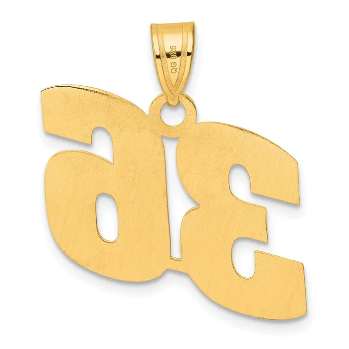PreStyled Sets Goldia 14k Yellow Gold Polished Block Number 36 Pendant