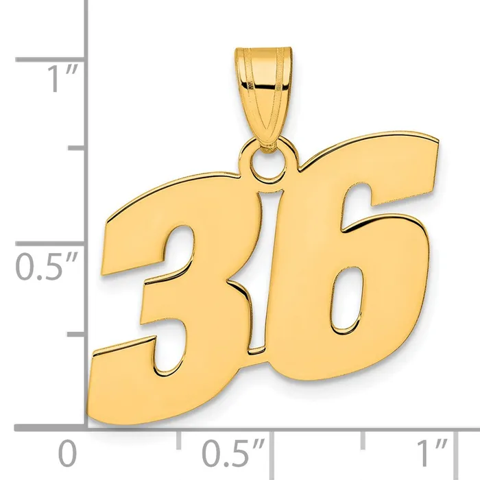 PreStyled Sets Goldia 14k Yellow Gold Polished Block Number 36 Pendant