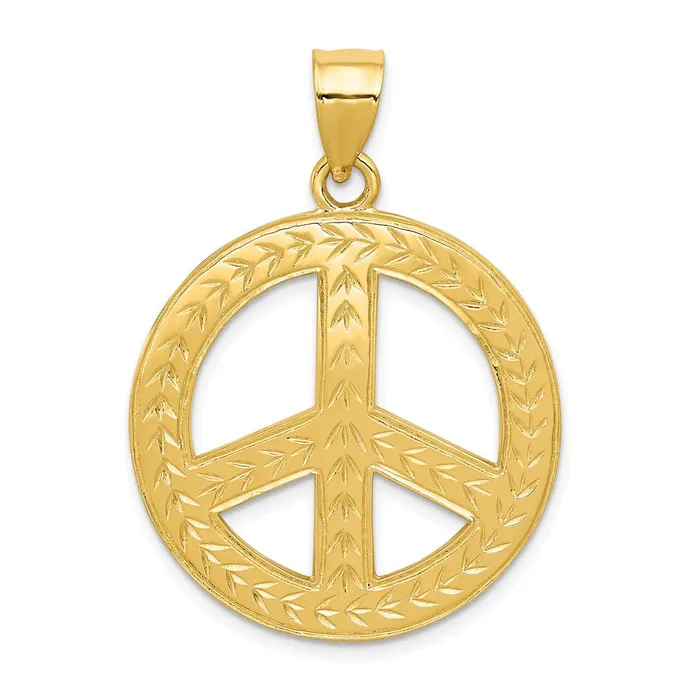 PreStyled Sets Goldia 14k Yellow Gold Solid Polished Peace Sign Pendant