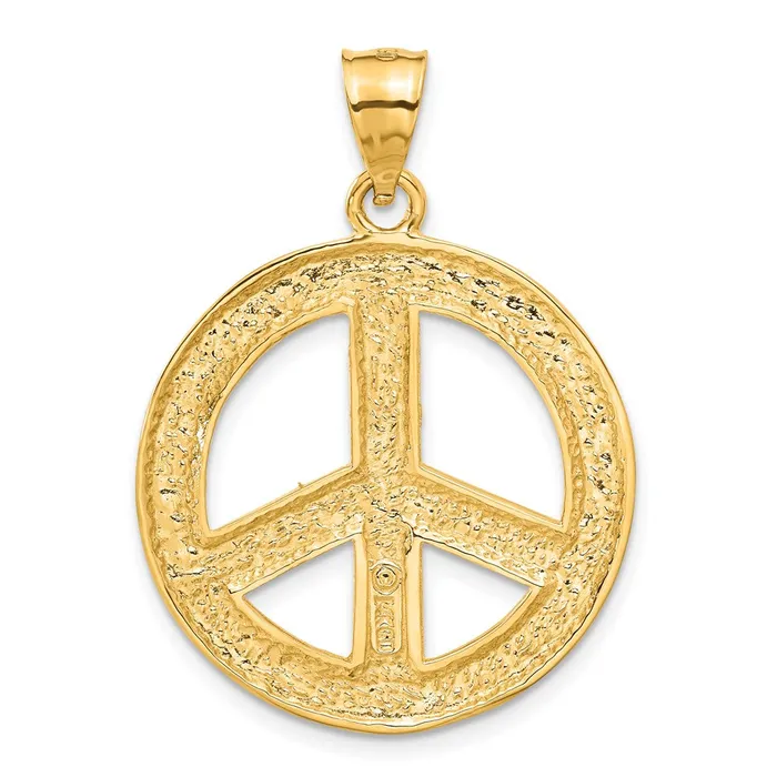 PreStyled Sets Goldia 14k Yellow Gold Solid Polished Peace Sign Pendant