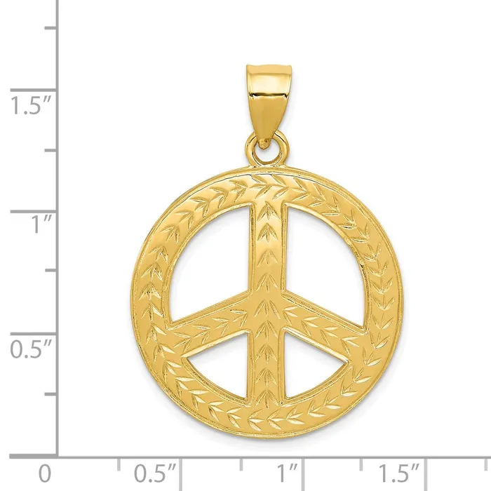 PreStyled Sets Goldia 14k Yellow Gold Solid Polished Peace Sign Pendant