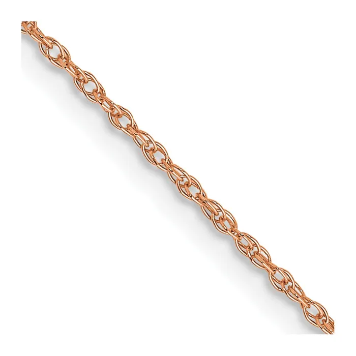 QGold Necklaces 14K Rose Gold 18 inch Carded 7mm Cable Rope with Spring Ring Clasp Chain Necklace