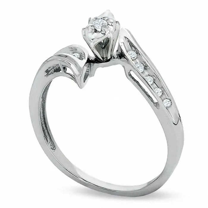 Rings 010 CT TW Natural Diamond Illusion Marquise Engagement Ring in Solid 10K White Gold Goldia Rings 010 CT TW Natural Diamond Illusion Marquise Engagement Ring in Solid 10K White Gold Goldia