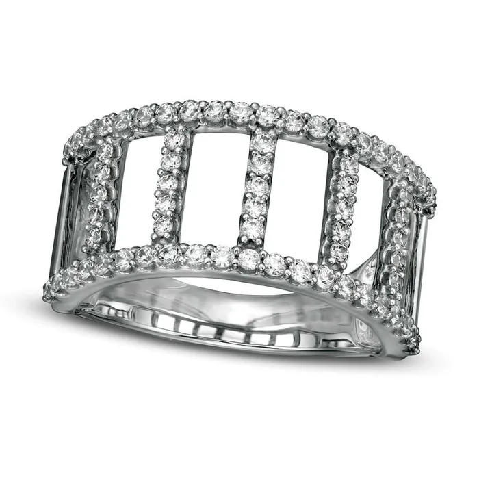 Rings 063 CT TW Certified LabCreated Diamond Open Ladder Ring in Solid 14K White Gold FSI2 Goldia Rings 063 CT TW Certified LabCreated Diamond Open Ladder Ring in Solid 14K White Gold FSI2 Goldia