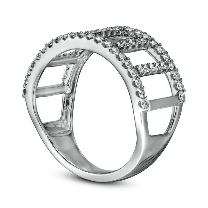 Rings 063 CT TW Certified LabCreated Diamond Open Ladder Ring in Solid 14K White Gold FSI2 Goldia Rings 063 CT TW Certified LabCreated Diamond Open Ladder Ring in Solid 14K White Gold FSI2 Goldia