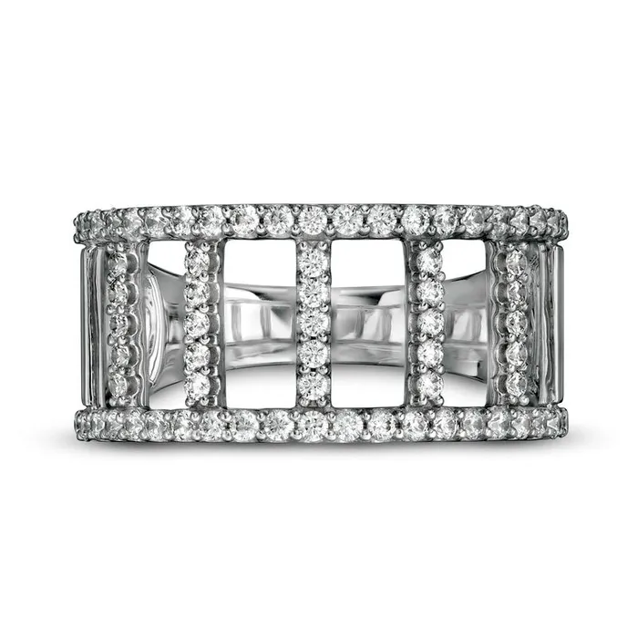 Rings 063 CT TW Certified LabCreated Diamond Open Ladder Ring in Solid 14K White Gold FSI2 Goldia Rings 063 CT TW Certified LabCreated Diamond Open Ladder Ring in Solid 14K White Gold FSI2 Goldia