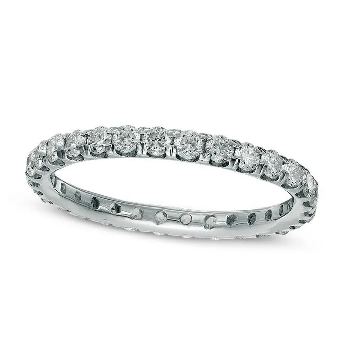 Rings 10 CT TW Natural Diamond Eternity Band in Solid 14K White Gold Goldia Rings 10 CT TW Natural Diamond Eternity Band in Solid 14K White Gold Goldia