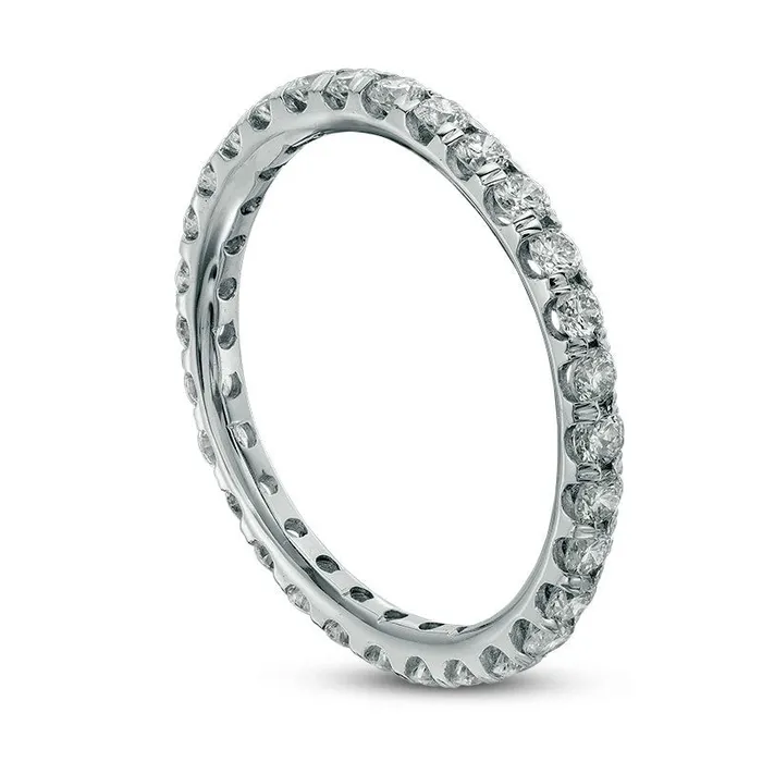 Rings 10 CT TW Natural Diamond Eternity Band in Solid 14K White Gold Goldia Rings 10 CT TW Natural Diamond Eternity Band in Solid 14K White Gold Goldia