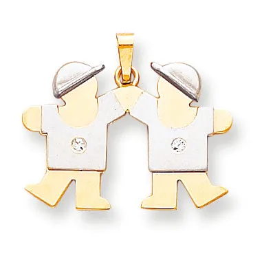 Rings 14k Two tone A Diamond kid pendant Goldiacom