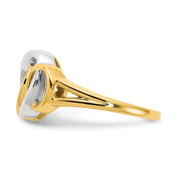 Rings 14k TwoTone Gold Polished Real Diamond Triple Circle Ring Goldia