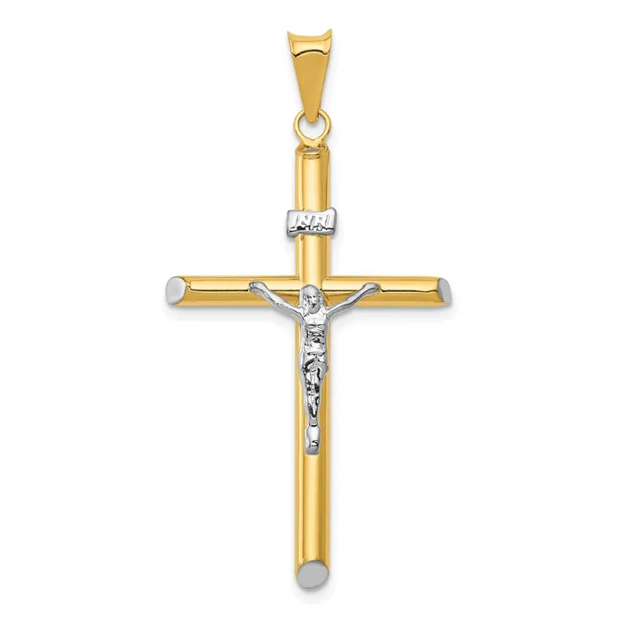 Rings 14k Twotone Gold Twotone Gold wRhodium Inri Crucifix Pendant Goldia