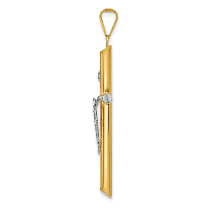 Rings 14k Twotone Gold Twotone Gold wRhodium Inri Crucifix Pendant Goldia