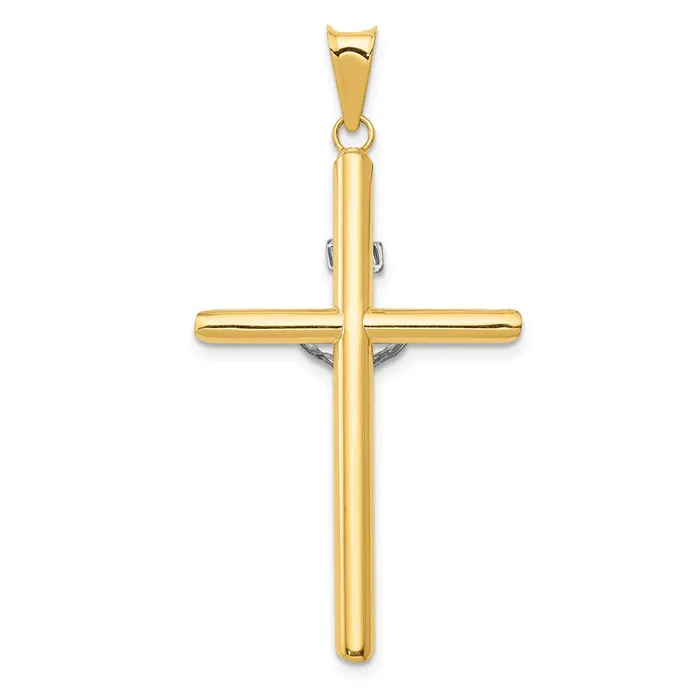Rings 14k Twotone Gold Twotone Gold wRhodium Inri Crucifix Pendant Goldia