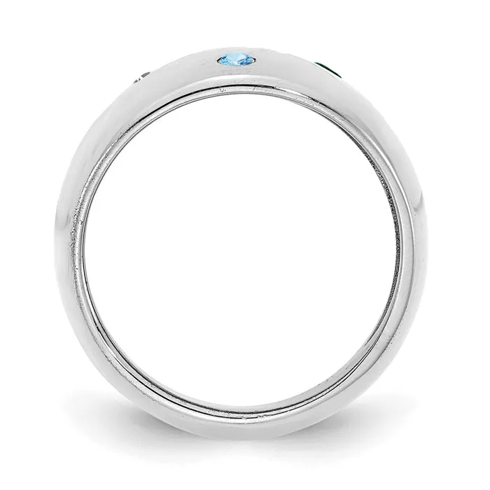 Rings 14K White Gold 3 Birthstone Personalized Cigar Ring Goldia