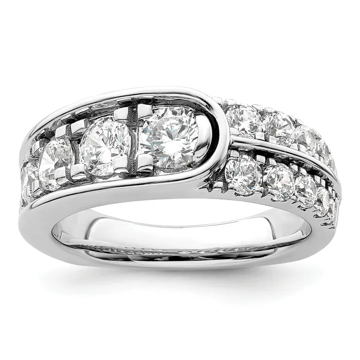 Rings 14K White Gold Lab Grown Diamond VSSI G Fancy Band Ring Goldia