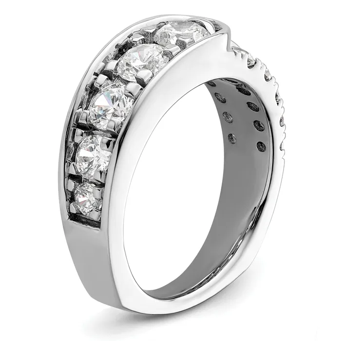 Rings 14K White Gold Lab Grown Diamond VSSI G Fancy Band Ring Goldia