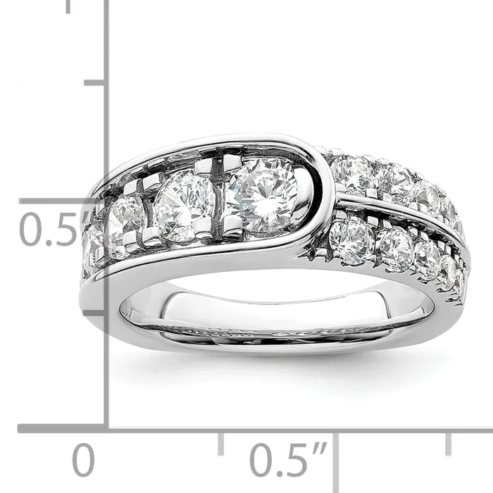 Rings 14K White Gold Lab Grown Diamond VSSI G Fancy Band Ring Goldia