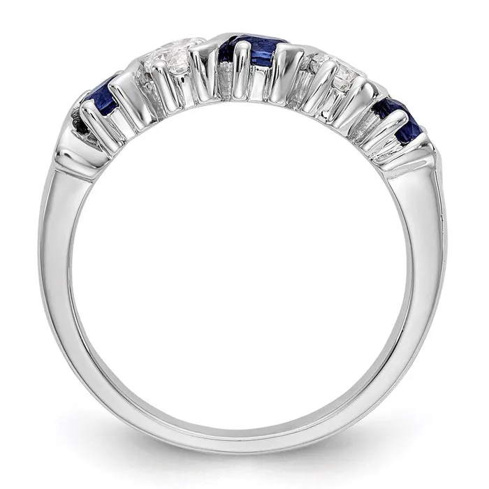 Rings 14k White Gold Real Diamond wSapphire Band Goldia