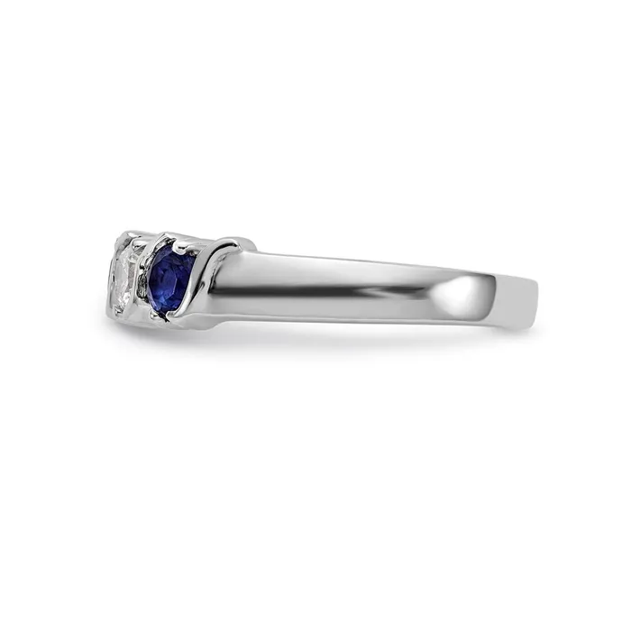 Rings 14k White Gold Real Diamond wSapphire Band Goldia
