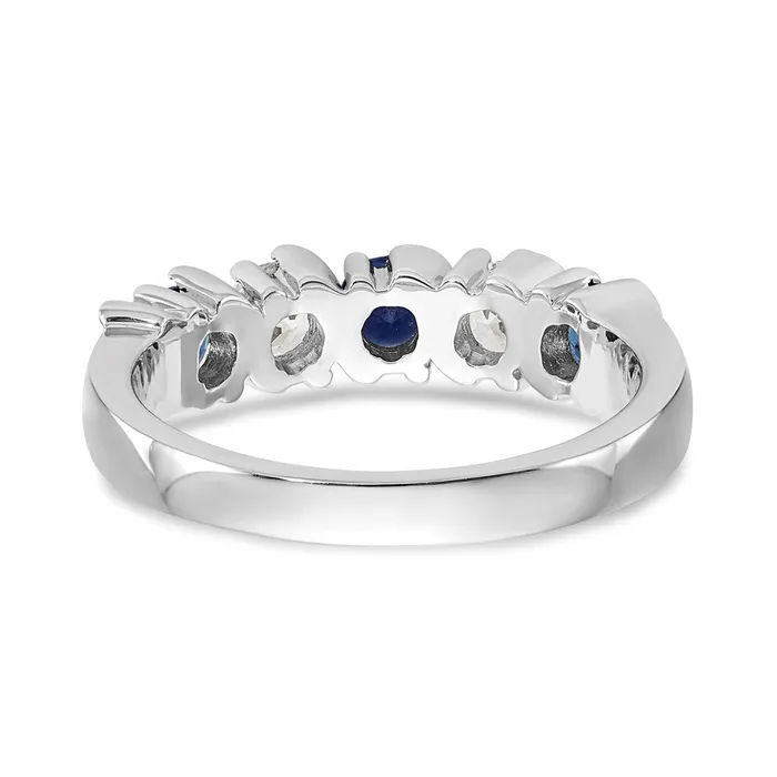 Rings 14k White Gold Real Diamond wSapphire Band Goldia