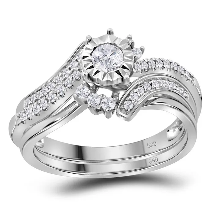 Rings 14k White Gold Round Diamond Bridal Wedding Ring Set 38 Cttw Certified gndatlanta Rings 14k White Gold Round Diamond Bridal Wedding Ring Set 38 Cttw Certified gndatlanta