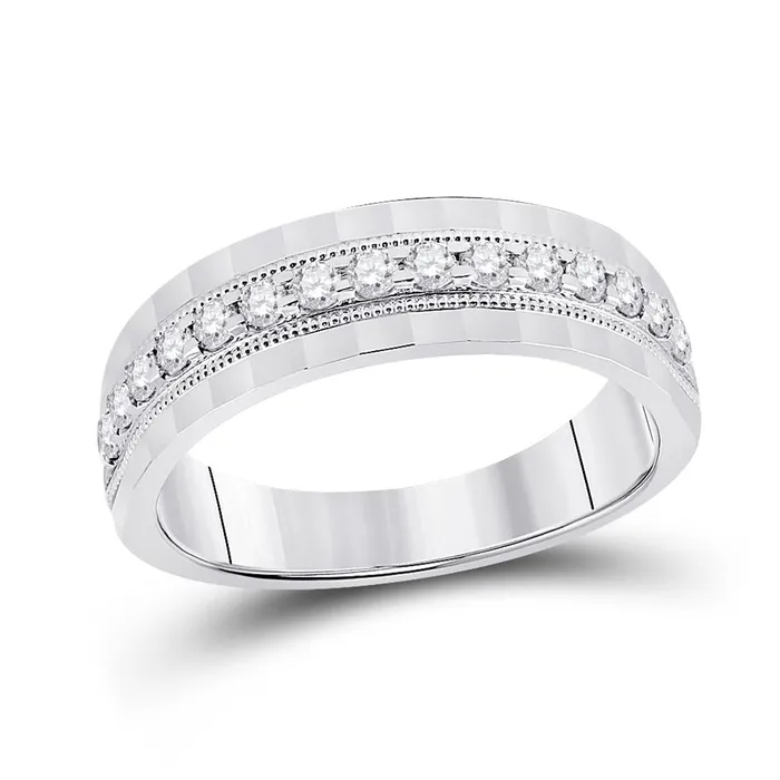 Rings 14k White Gold Round Diamond Wedding Single Row Band Ring 12 Cttw gndatlanta Rings 14k White Gold Round Diamond Wedding Single Row Band Ring 12 Cttw gndatlanta