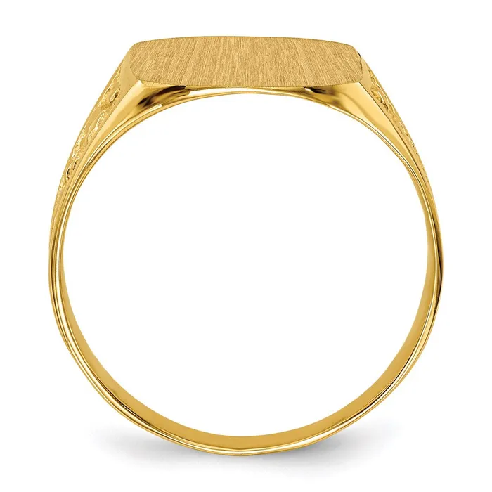 Rings 14K Yellow Gold 140x140mm Closed Back Mens Signet Ring Goldia