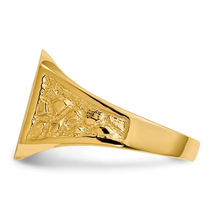 Rings 14K Yellow Gold 140x140mm Closed Back Mens Signet Ring Goldia