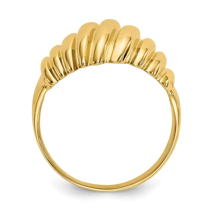 Rings 14K Yellow Gold Polished Scalloped Dome Ring Goldia
