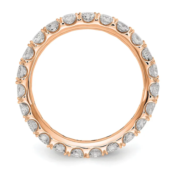 Rings 2 ct Natural Diamond Wedding Ring Womens UProng Eternity Band 14k Rose Gold Goldiacom