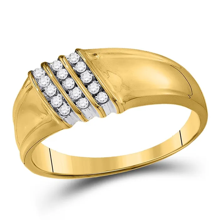 Rings gndatlanta 10k Yellow Gold Round Diamond Band Ring 16 Cttw
