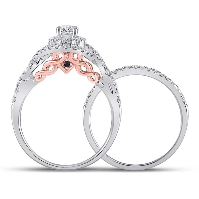 Rings gndatlanta 14k Twotone Gold Round Diamond Bridal Wedding Ring Set 1 Cttw Certified