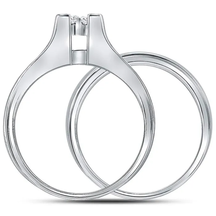Rings gndatlanta 14k White Gold Princess Diamond Bridal Wedding Ring Set 1 Cttw Size 6