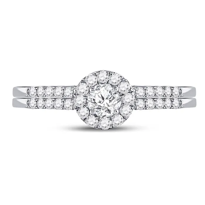 Rings gndatlanta 14k White Gold Round Diamond Bridal Wedding Ring Set 12 Cttw Rings gndatlanta 14k White Gold Round Diamond Bridal Wedding Ring Set 12 Cttw