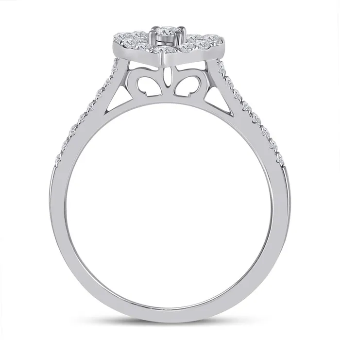 Rings gndatlanta 14k White Gold Round Diamond Heart Bridal Wedding Ring Set 12 Cttw