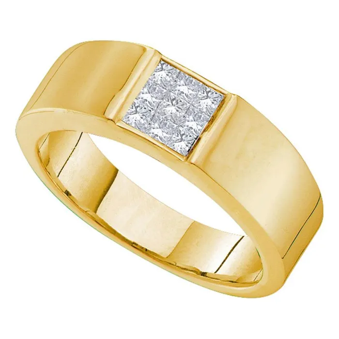 Rings gndatlanta 14k Yellow Gold Princess Diamond Wedding Band 12 Cttw