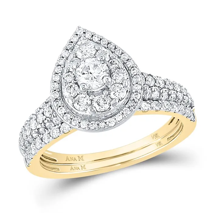 Rings gndatlanta 14k Yellow Gold Round Diamond Bridal Wedding Ring Set 1 Cttw Certified Rings gndatlanta 14k Yellow Gold Round Diamond Bridal Wedding Ring Set 1 Cttw Certified