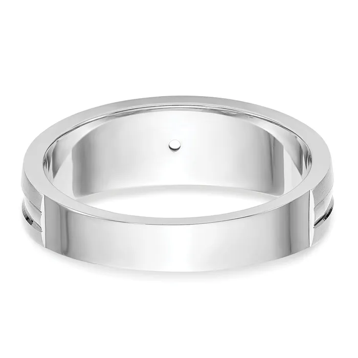 Rings Goldia 007ct CZ Solid Real 14K White Gold Mens Wedding Band Ring