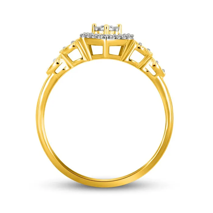 Rings Goldia 017 CT TW Natural Diamond Five Heart Promise Ring in Solid 10K Yellow Gold Rings Goldia 017 CT TW Natural Diamond Five Heart Promise Ring in Solid 10K Yellow Gold