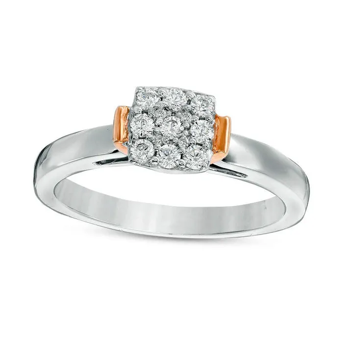 Rings Goldia 020 CT TW Composite Natural Diamond Square Collar Promise Ring in Sterling Silver and Solid 10K Rose Gold Rings Goldia 020 CT TW Composite Natural Diamond Square Collar Promise Ring in Sterling Silver and Solid 10K Rose Gold
