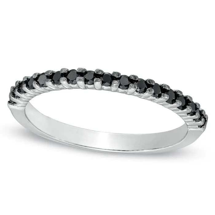 Rings Goldia 020 CT TW Enhanced Black Natural Diamond Band in Solid 10K White Gold Rings Goldia 020 CT TW Enhanced Black Natural Diamond Band in Solid 10K White Gold
