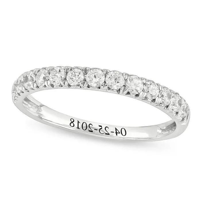 Rings Goldia 050 CT TW Natural Diamond Anniversary Band in Sterling Silver 1 Line Rings Goldia 050 CT TW Natural Diamond Anniversary Band in Sterling Silver 1 Line
