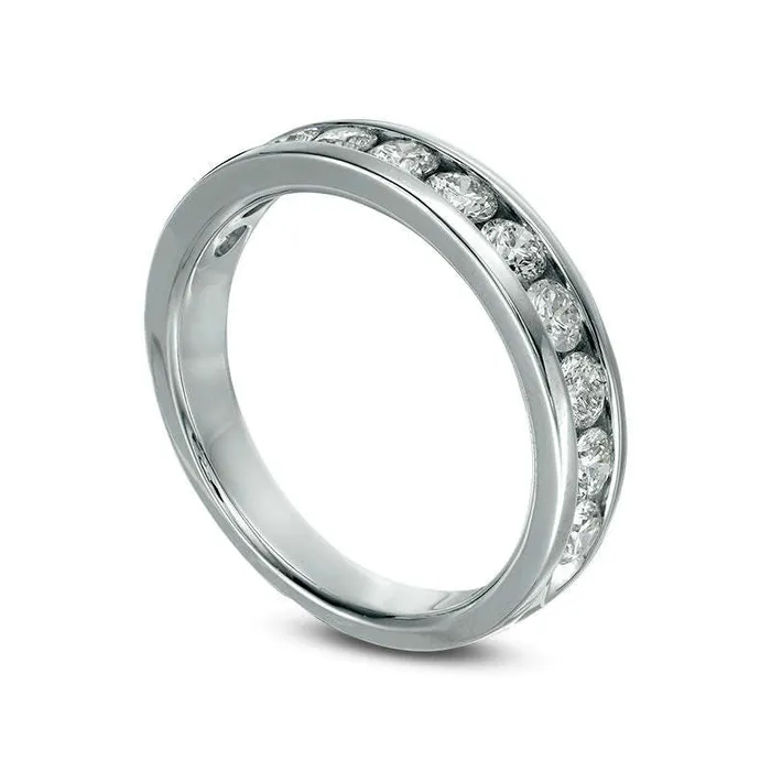 Rings Goldia 10 CT TW Natural Diamond Channel Band in Solid 14K White Gold Rings Goldia 10 CT TW Natural Diamond Channel Band in Solid 14K White Gold