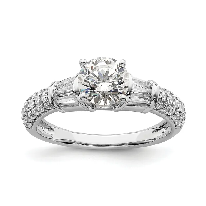 Rings Goldia 100ct CZ Solid Real 14K White Gold Engagement Ring