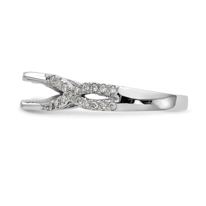 Rings Goldia 100ct CZ Solid Real 14k White Gold Round CrissCross Engagement Ring