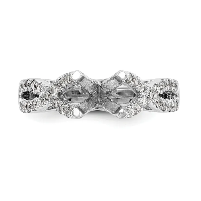 Rings Goldia 100ct CZ Solid Real 14k White Gold Round CrissCross Engagement Ring